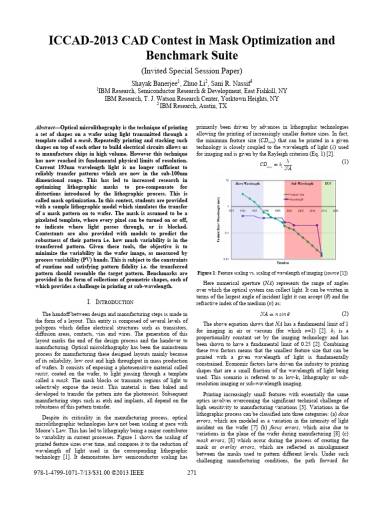 Mask Optimization in Lithography Contest | PDF | Photolithography ...