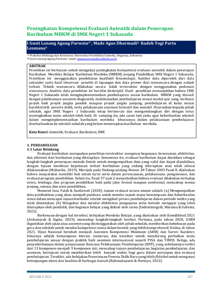 Evaluasi Autentik Kurikulum MBKM SMK | PDF