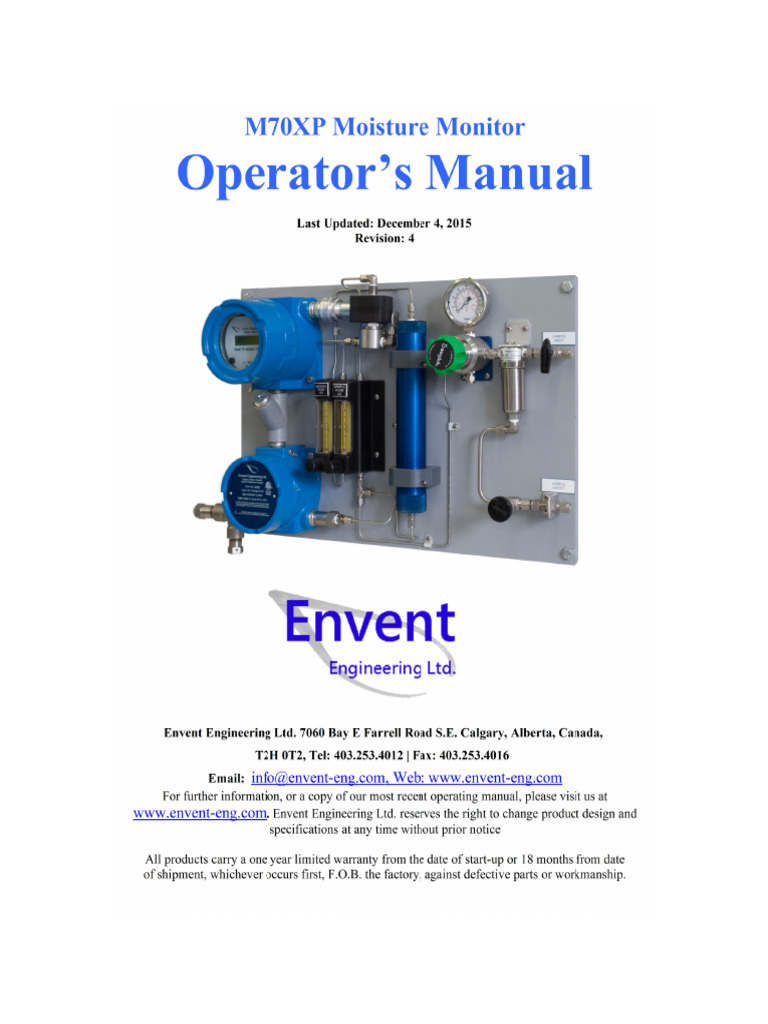 OperatorManual-M70XP-AutoCal - R4 H2O | PDF | Humidity | Mole (Unit)