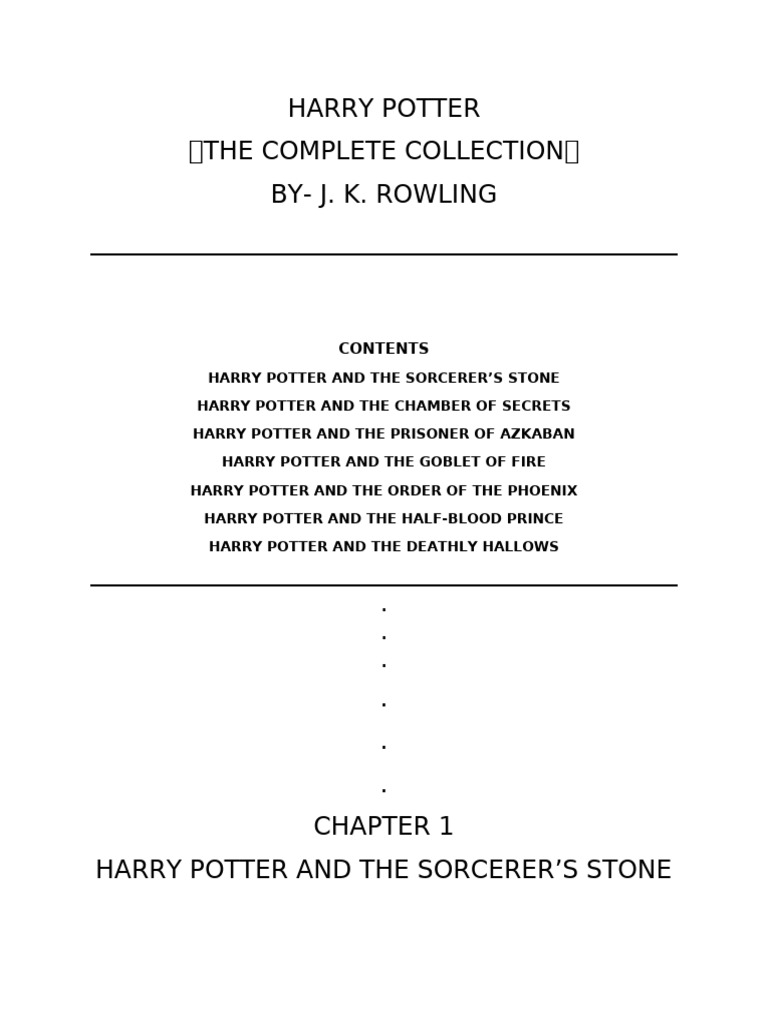 Harry Potter: The Complete Collection | PDF | Mythography | Harry Potter