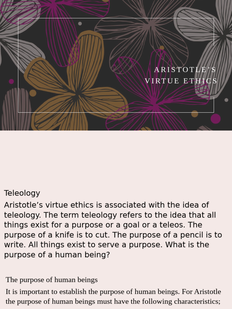 Lecture Slides On Aristotles Virtue Ethics | PDF | Reason | Courage