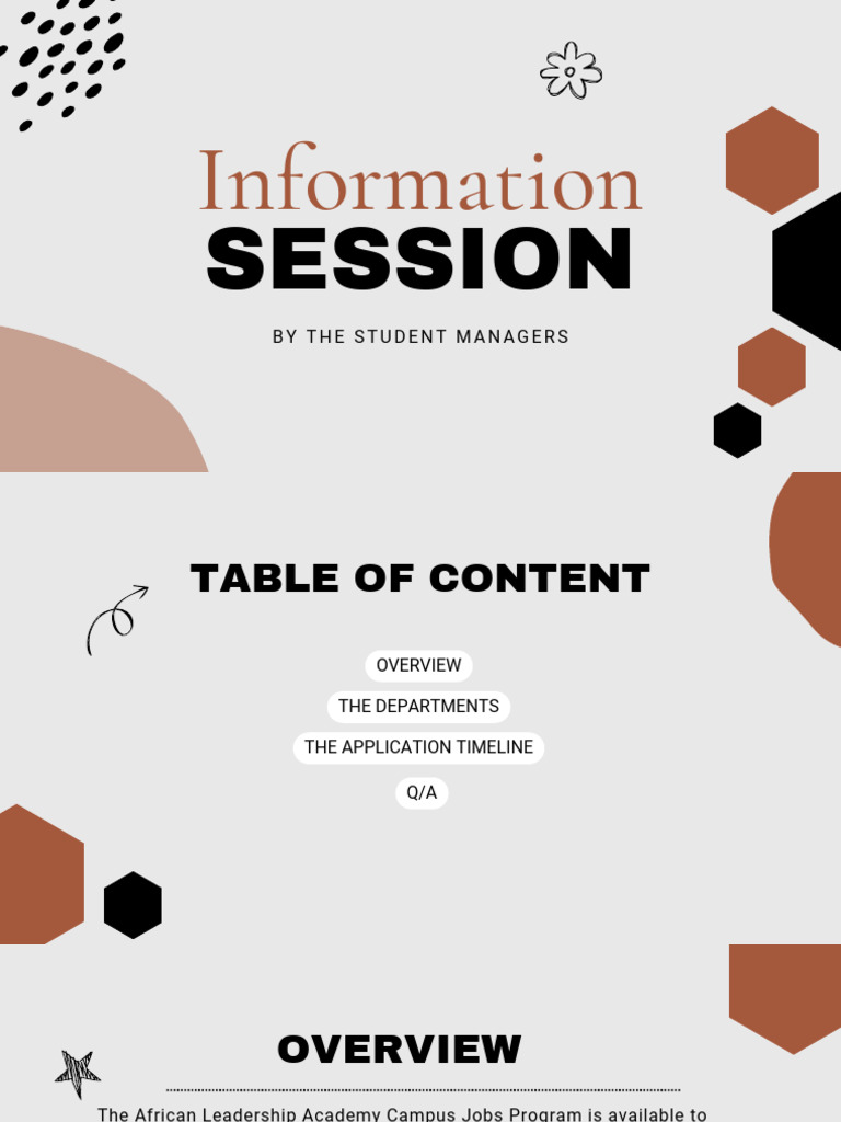Student Manager Info Session Slidess | PDF