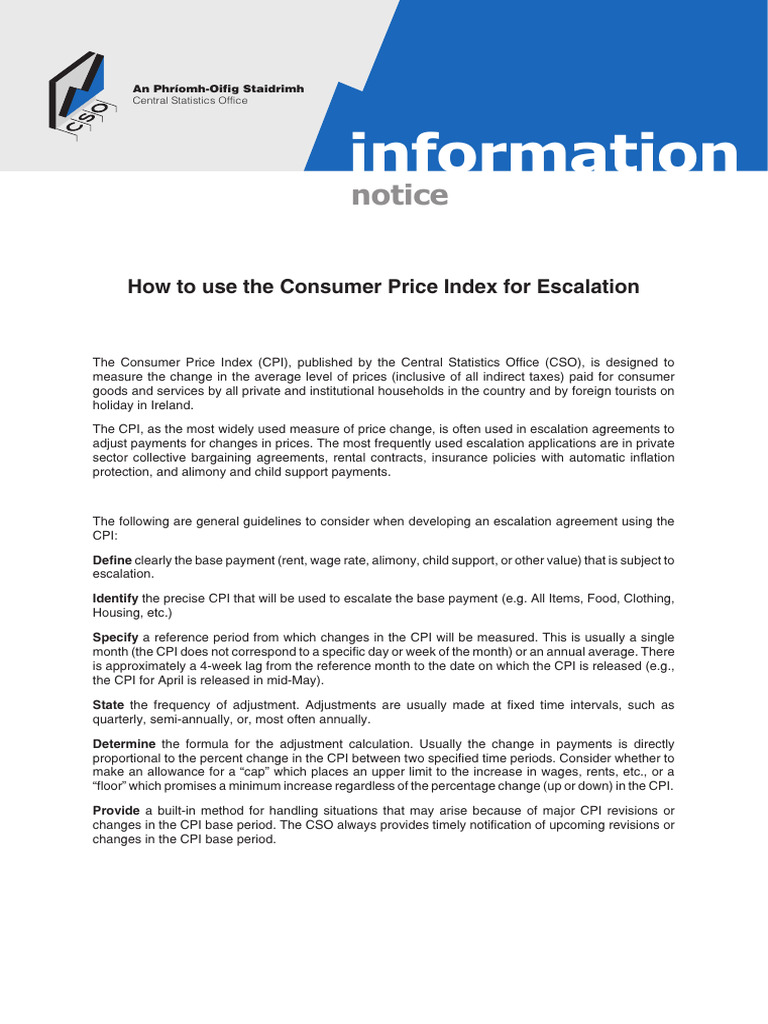 Using CPI for Escalation Agreements | PDF | Consumer Price Index ...