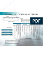 Metaldeck 2 información técnica y tabla de ayuda para diseño