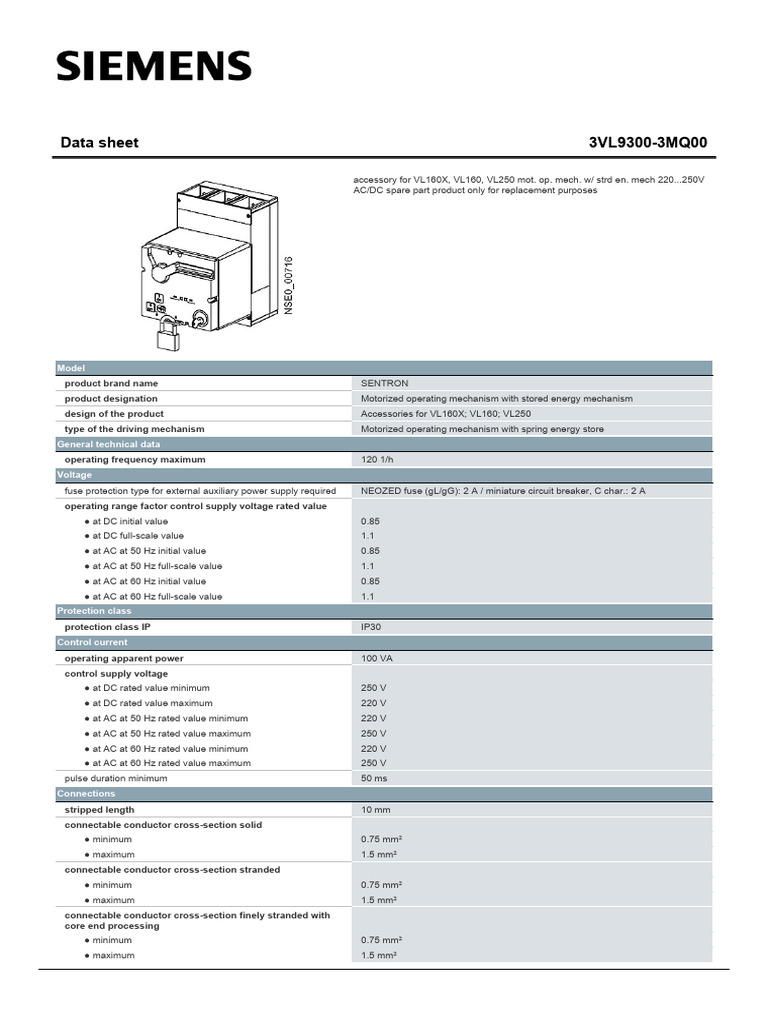 3VL93003MQ00 Datasheet en | PDF | Alternating Current | Mains Electricity