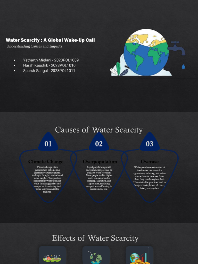 Global Water Scarcity: Causes & Effects | PDF | Groundwater | Water ...
