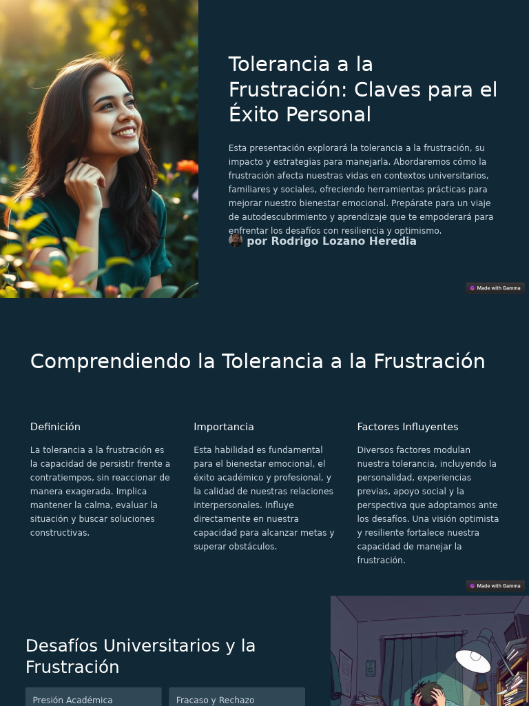 Tolerancia A La Frustracion Claves para El Exito Personal | PDF | Las ...