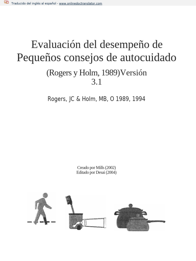 PASS Performance Assessment of Self Care Skills (01 30) .En - Es | PDF ...