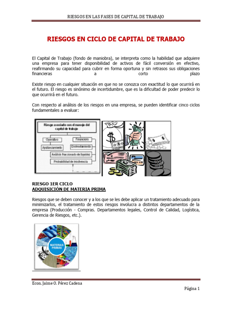 Riesgos en el Capital de Trabajo | PDF | Business | Capital de trabajo