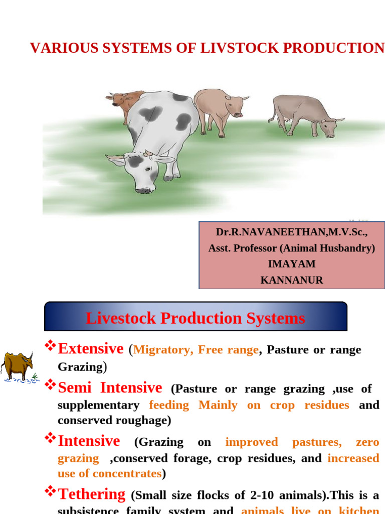 Lect-02.Various Systems of Livestock | PDF | Agriculture | Manure