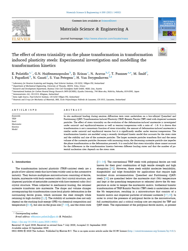 The Effect of Stress Triaxiality On The Phase Transformation in ...