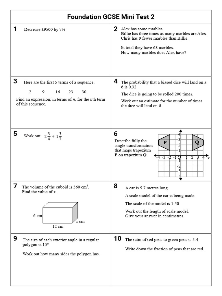 Foundation Mini Test 2 | PDF