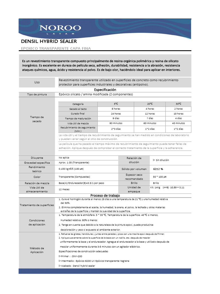 Densil: Sellador Epóxico Transparente | PDF | Epoxy | Revestimiento