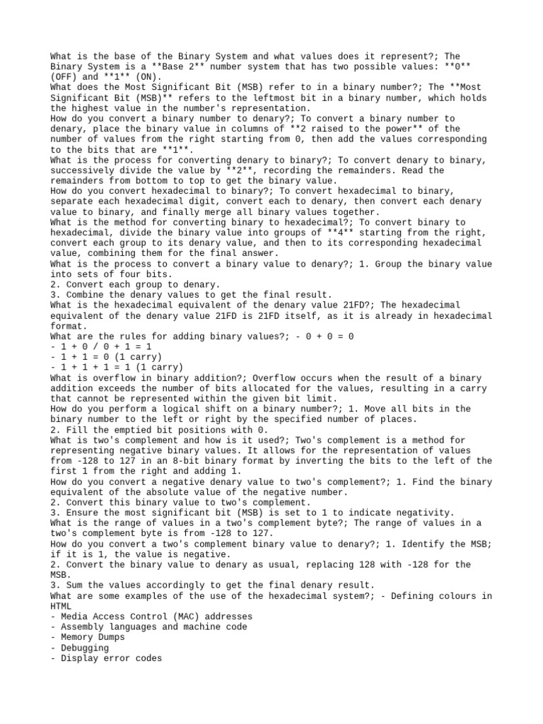 Understanding Binary and Hexadecimal Systems | PDF | World Wide Web ...
