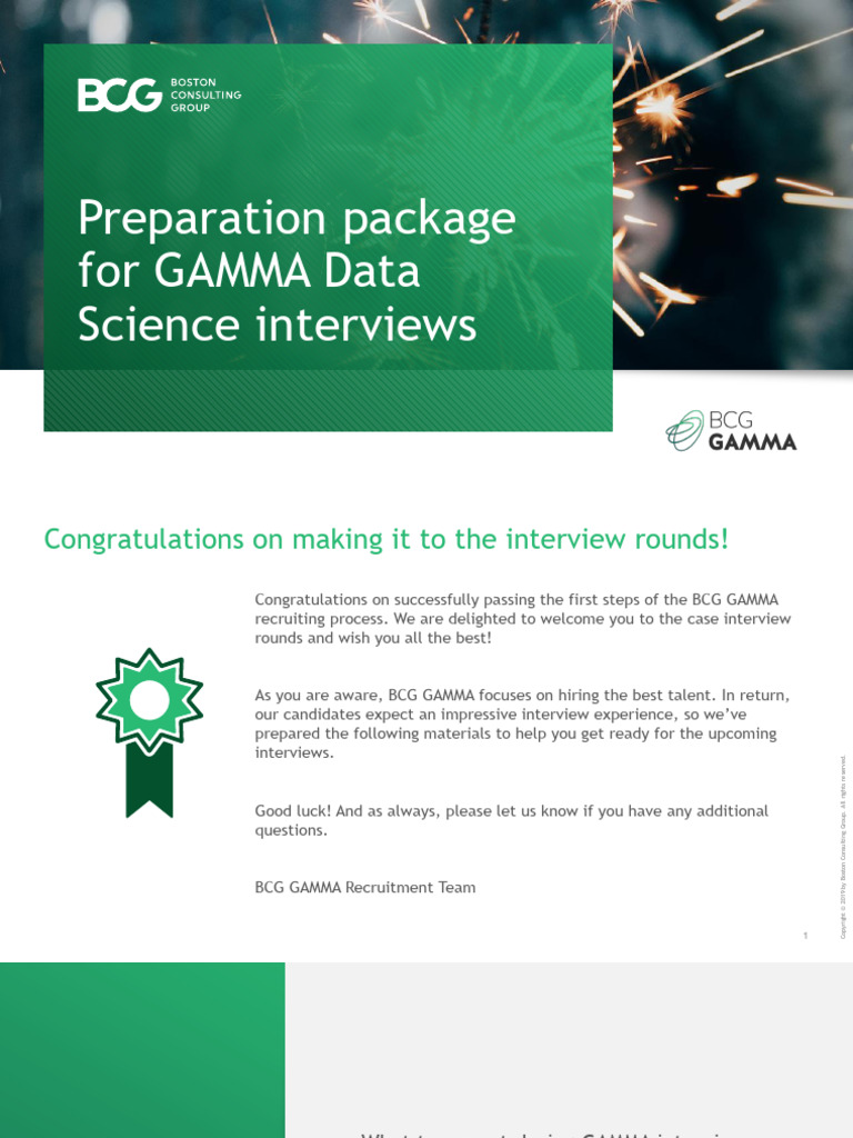 BCG GAMMA Interview Preparation Guide | PDF | Risk | Machine Learning