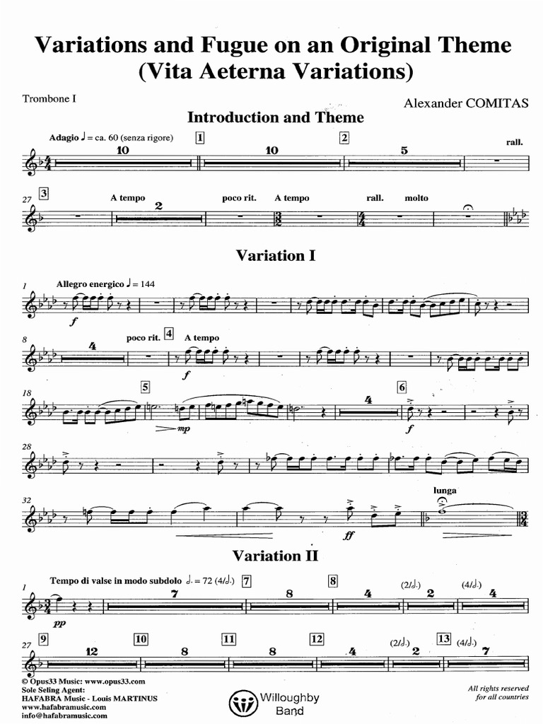 Vita Aeterna Variations 15 First Trombone | PDF
