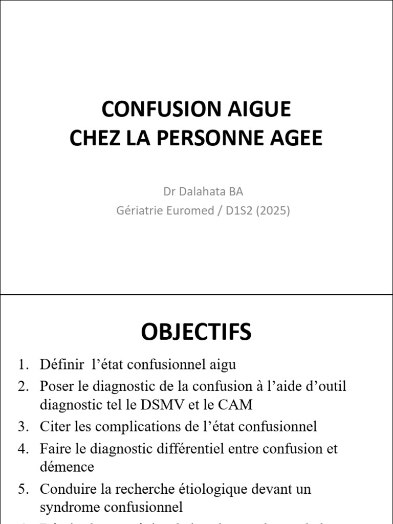 Confusion aiguë chez les personnes âgées | PDF | Neuroleptique | Démence