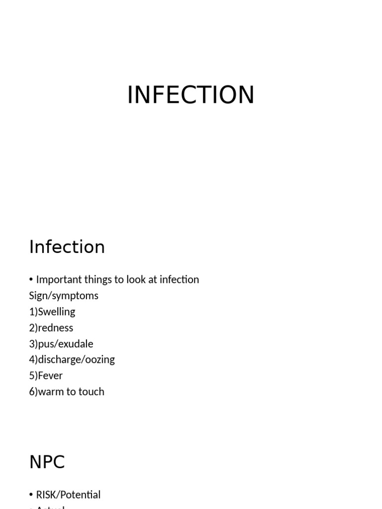 Infection Symptoms and Management Guide | PDF