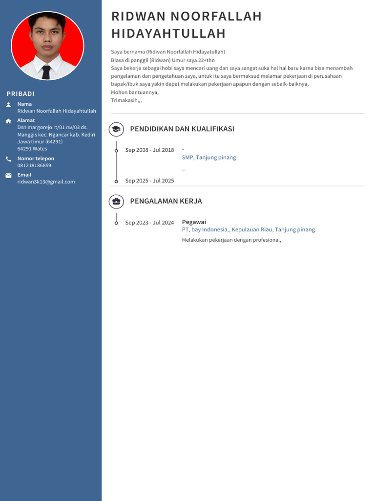 CV, Ridwan | PDF