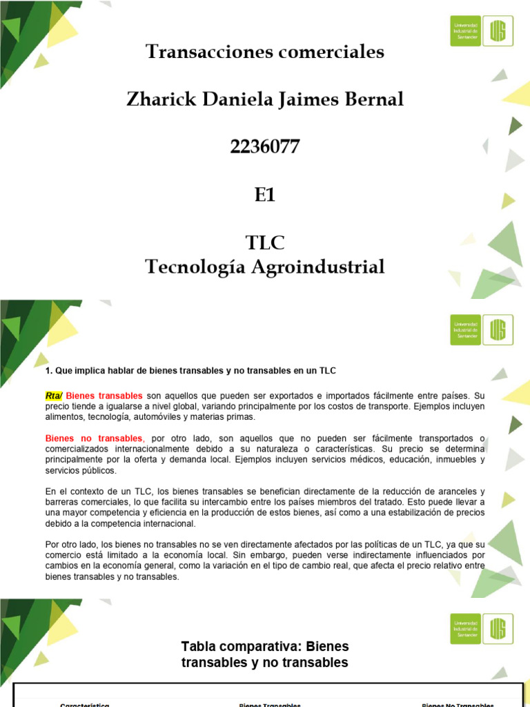 Bienes Transables y TLC en Colombia | PDF | Tratado de Libre Comercio ...