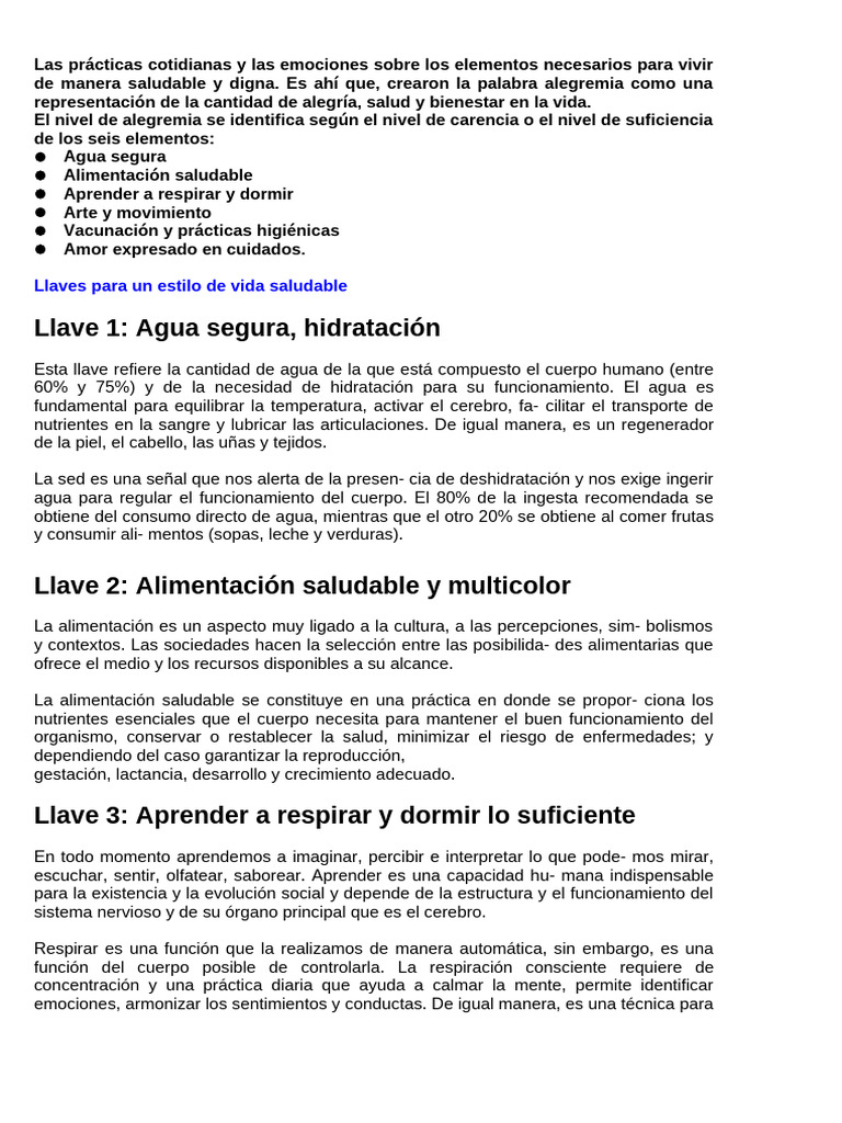 Claves para una vida saludable y feliz | PDF | Las emociones | Aprendizaje