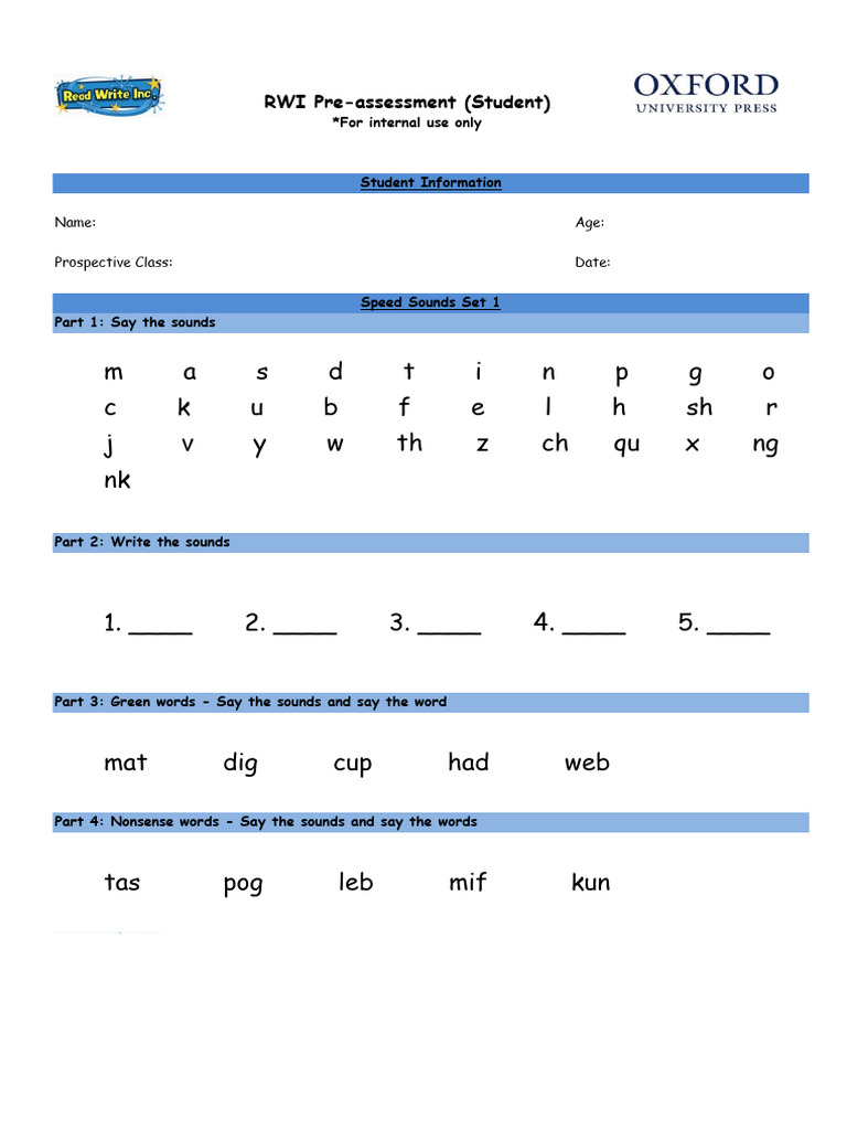 RWI Pre-assessment Student Guide | PDF