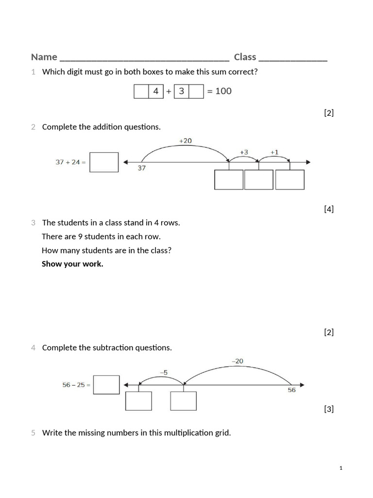 Math Practice Worksheet for Students | PDF