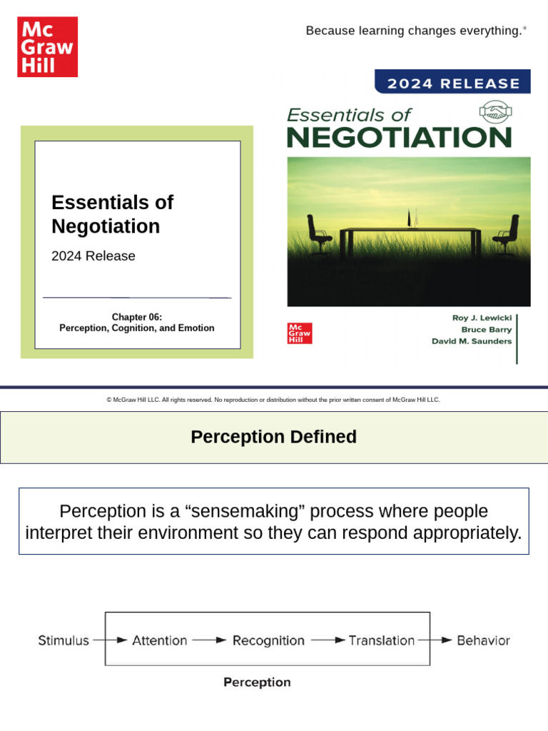 Perception and Bias in Negotiation | PDF | Negotiation | Bias