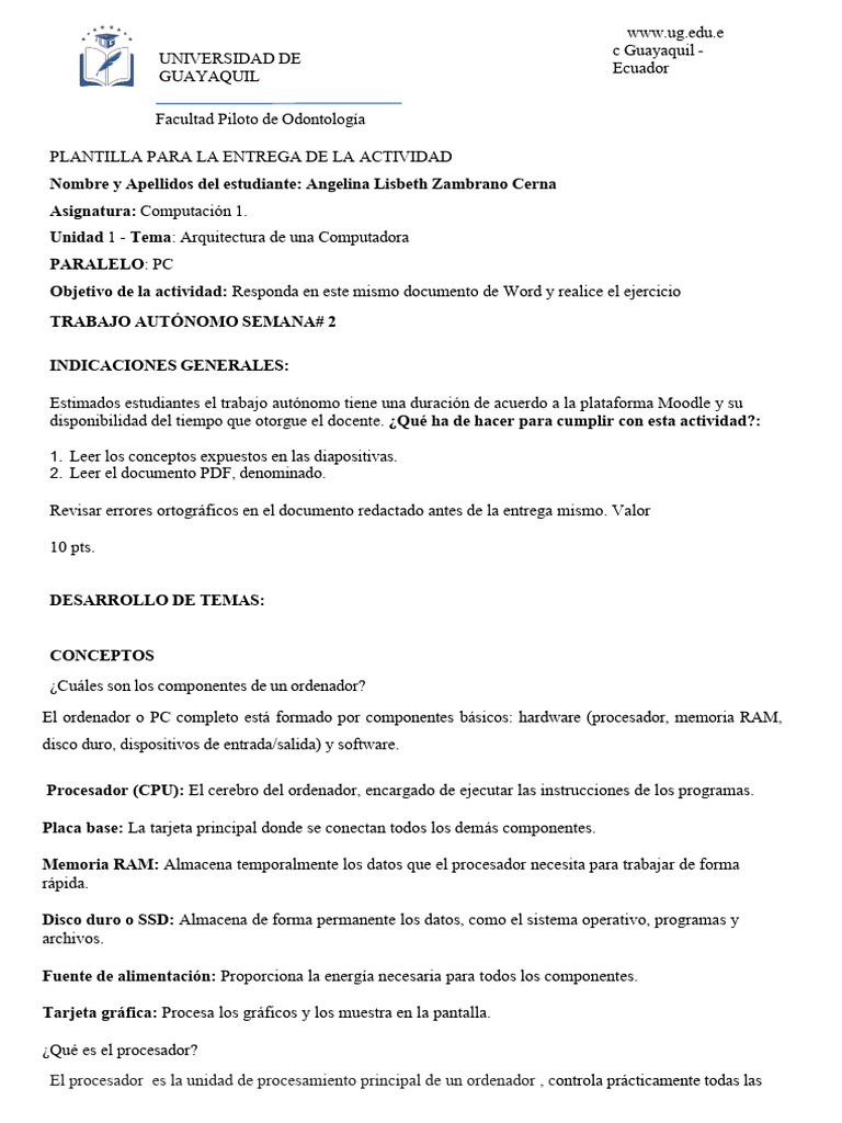 Componentes Clave de una Computadora | PDF | Disco duro | Hardware de ...