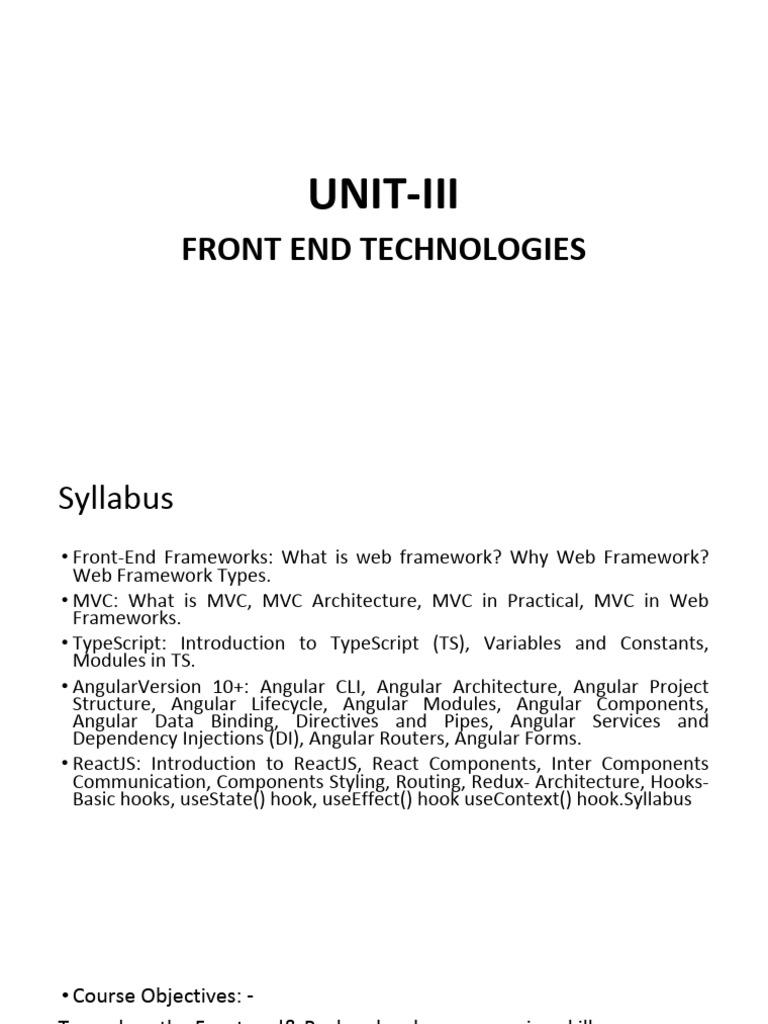Front-End Technologies Overview | PDF | Model–View–Controller | Angular Js