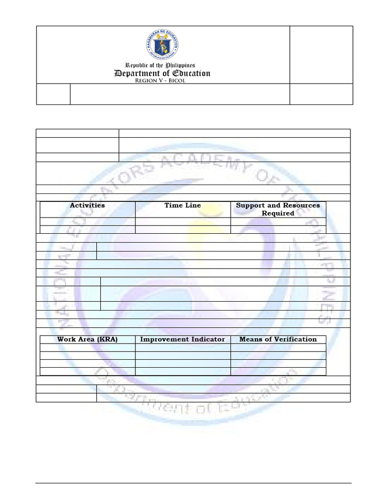 NEAP-QAME TOOL 08.ACTION PLAN and JOB-EMBEDDED LEARNING TEMPLATEpdf | PDF