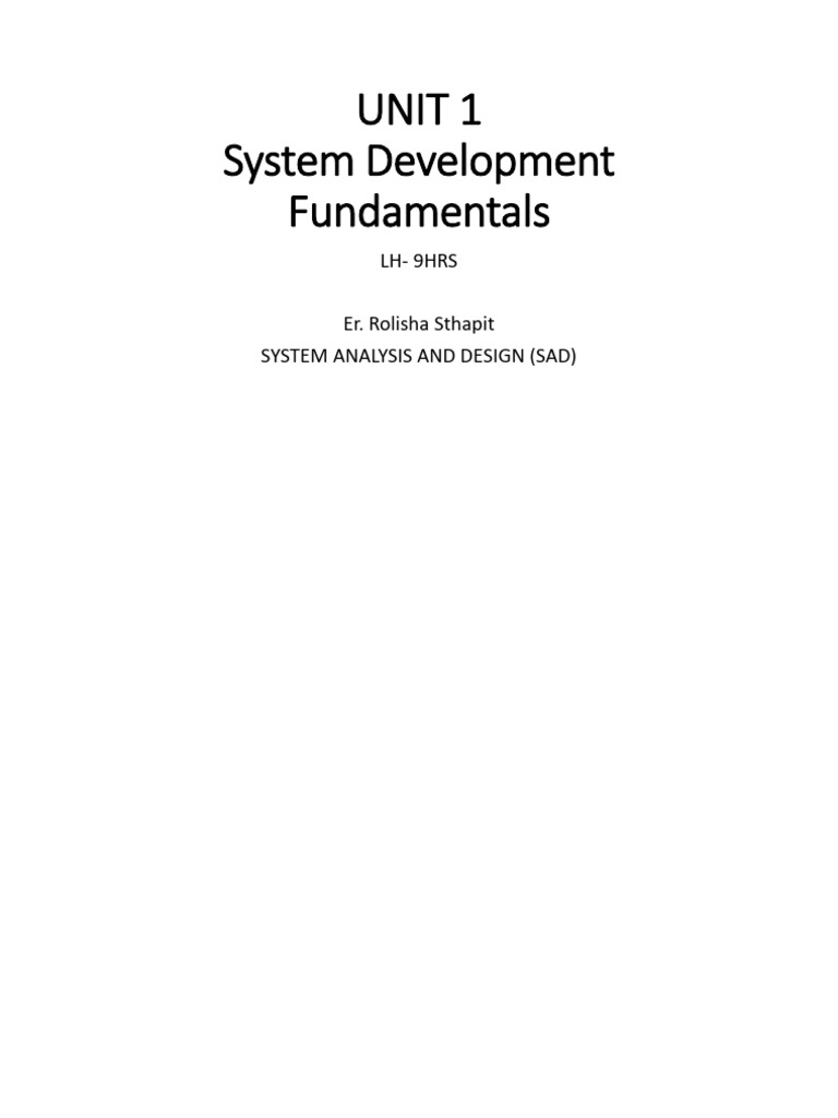 System Development Fundamentals Guide | PDF | Software Development ...
