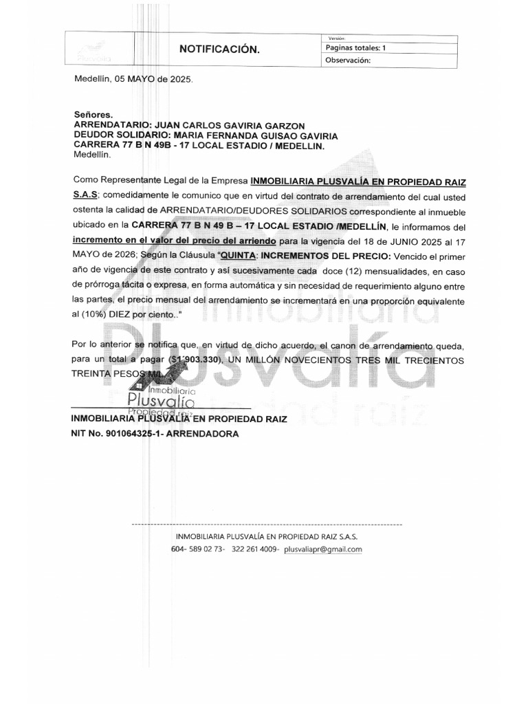 Incremento Anual Cod 49 Juan Carlos | PDF