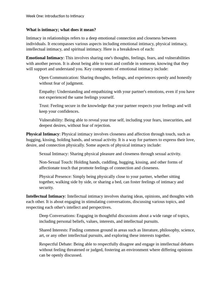 Understanding Intimacy in Relationships | PDF | Intimate Relationships ...