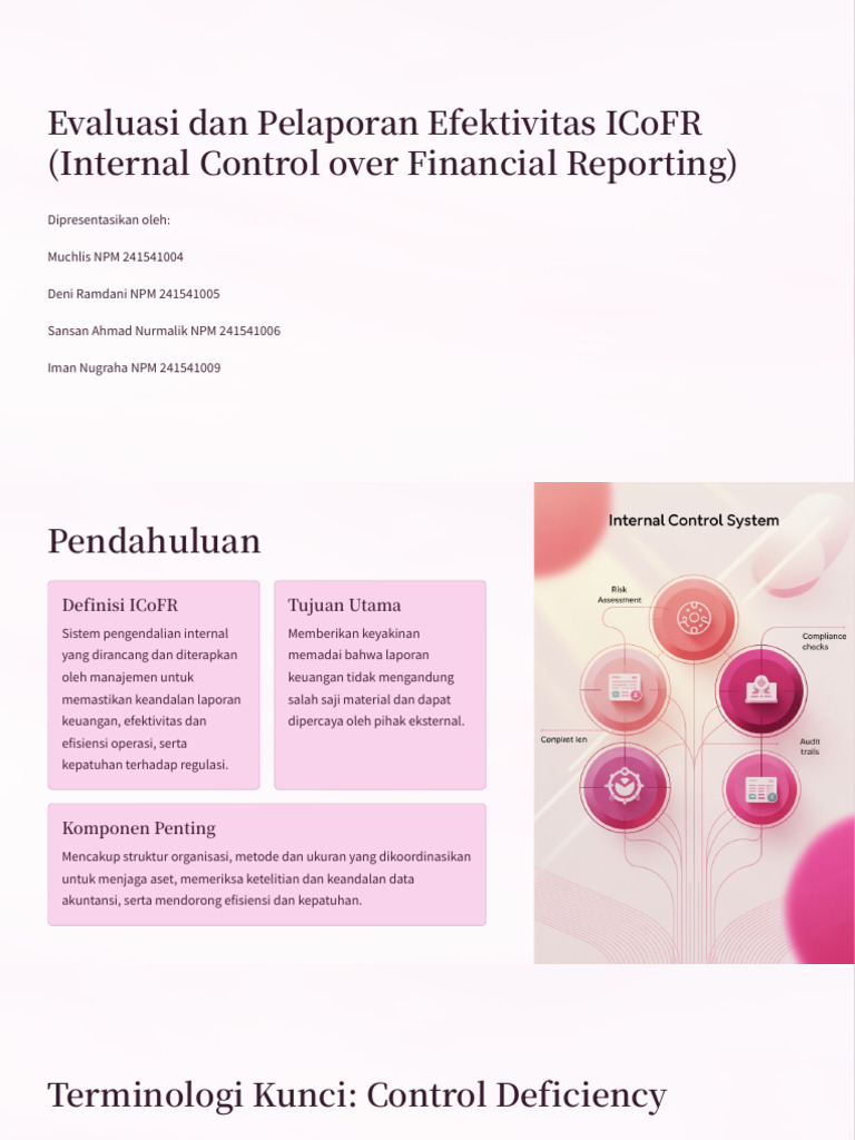 Evaluasi Efektivitas ICoFR di PT Sarindo | PDF