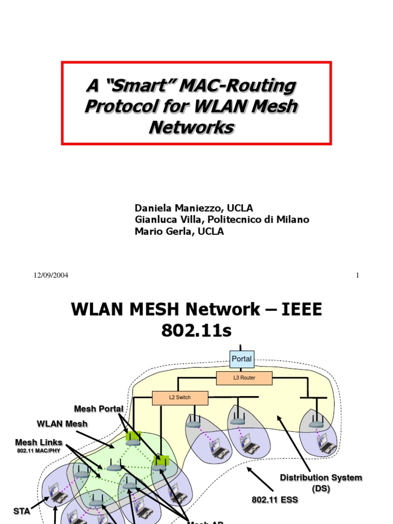 A "Smart" MAC-Routing Protocol For WLAN Mesh Networks | PDF | Wireless ...