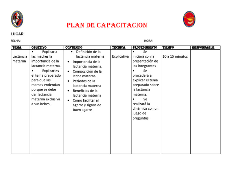 Plan de Capacitacio1 | PDF