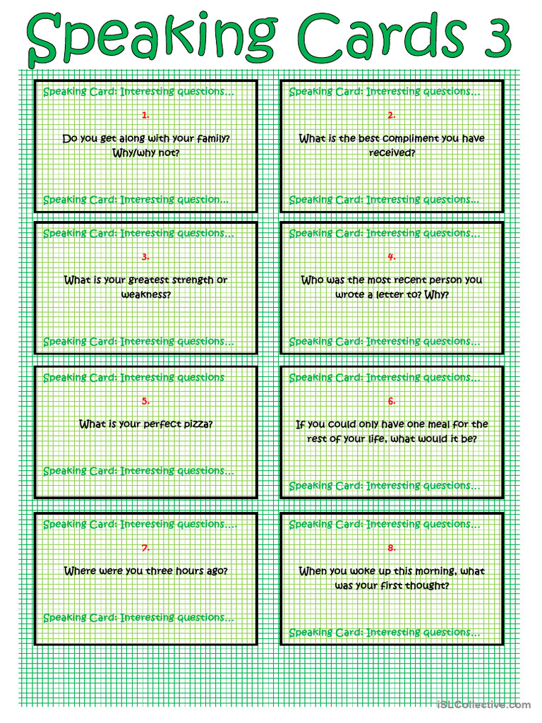 Engaging Speaking Questions List | PDF | Chess | Chess Theory