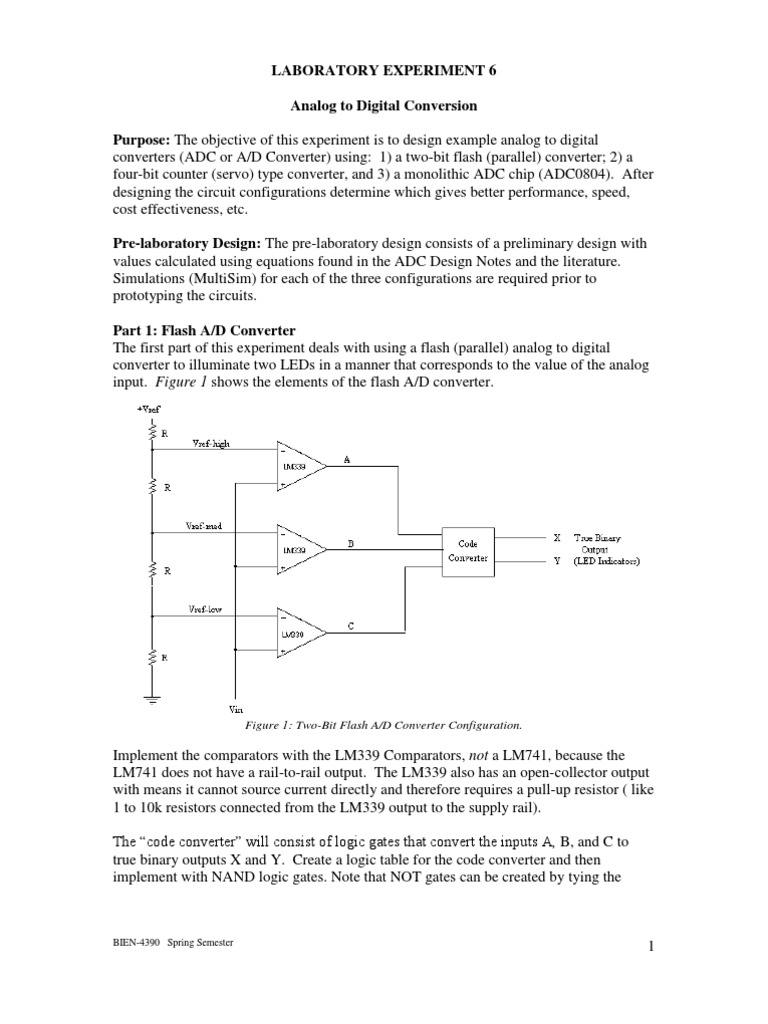 Laboratory Experiment 6 Analog To Digital Pdf Analog To Digital Converter Analogue Electronics