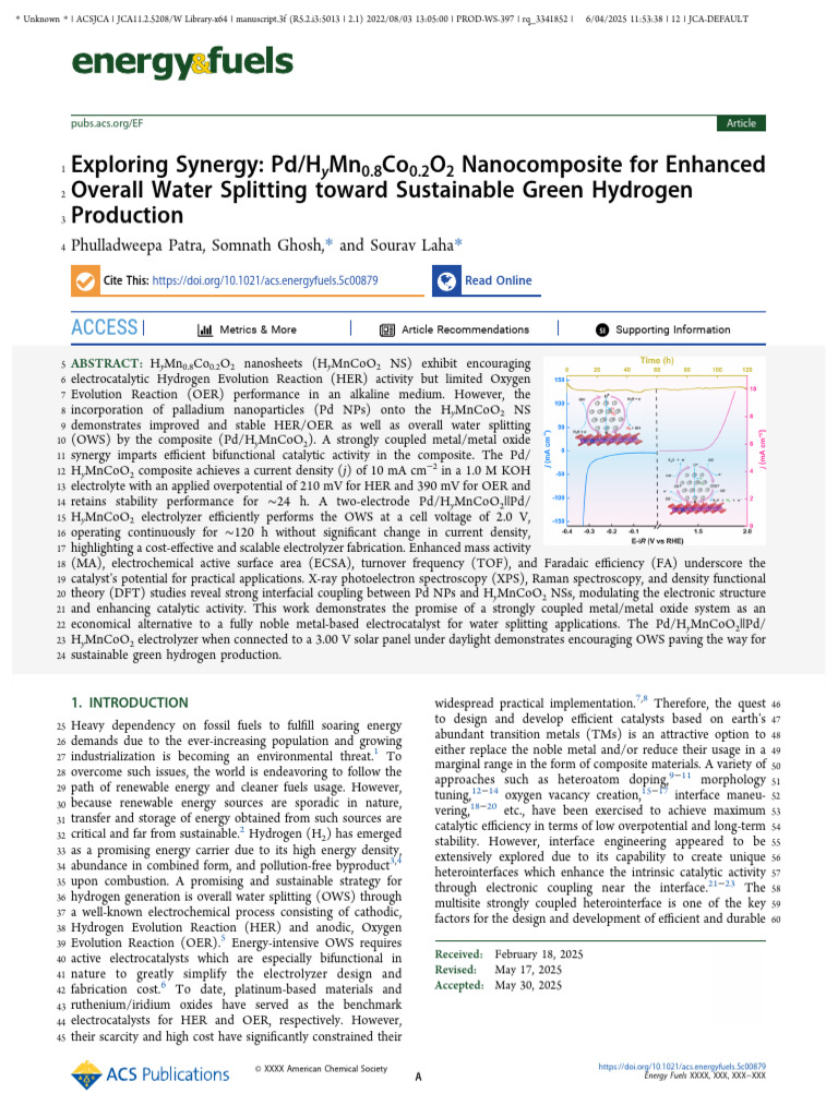 Production of Lab Scale Green Hydrogen | PDF | Palladium | X Ray ...