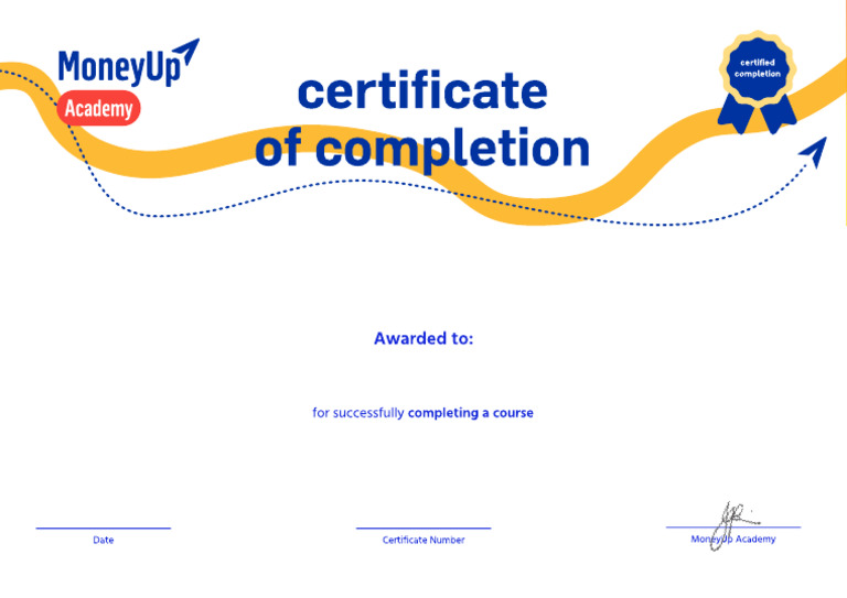 MoneyUp Academy Completion Certificate | PDF