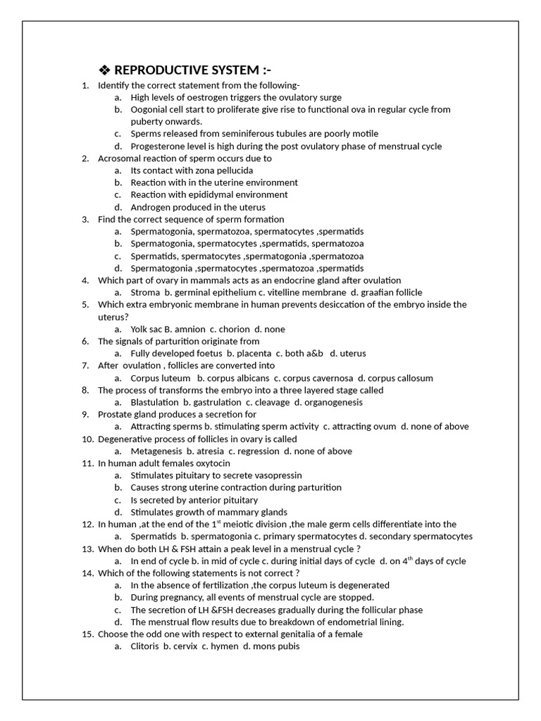 Reproductive System Overview and Functions | PDF | Menstrual Cycle ...