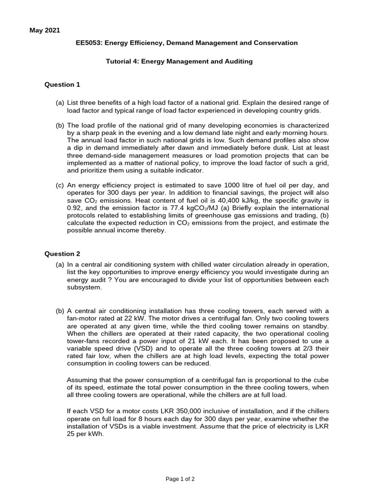 Energy Management and Auditing Insights | PDF | Efficient Energy Use ...