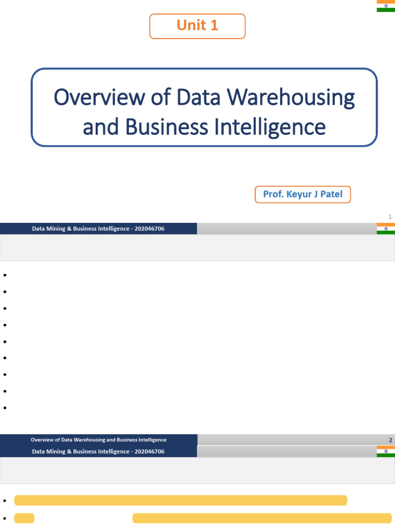Data Warehousing and BI Overview | PDF | Data Warehouse | Business ...