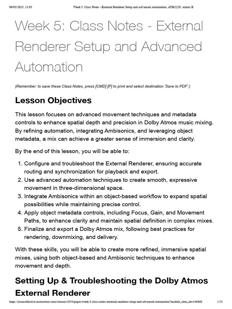 Week 5 - Class Notes - External Renderer Setup and Advanced Automation ...
