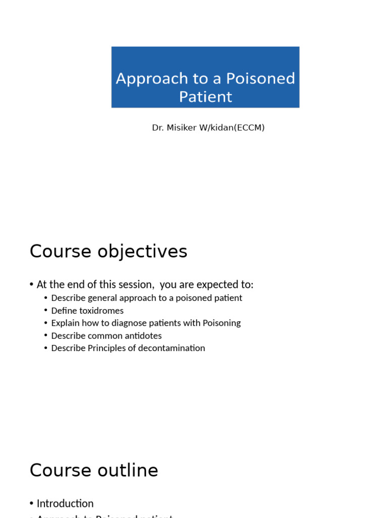 Poison Management and Decontamination Guide | PDF | Dose (Biochemistry ...