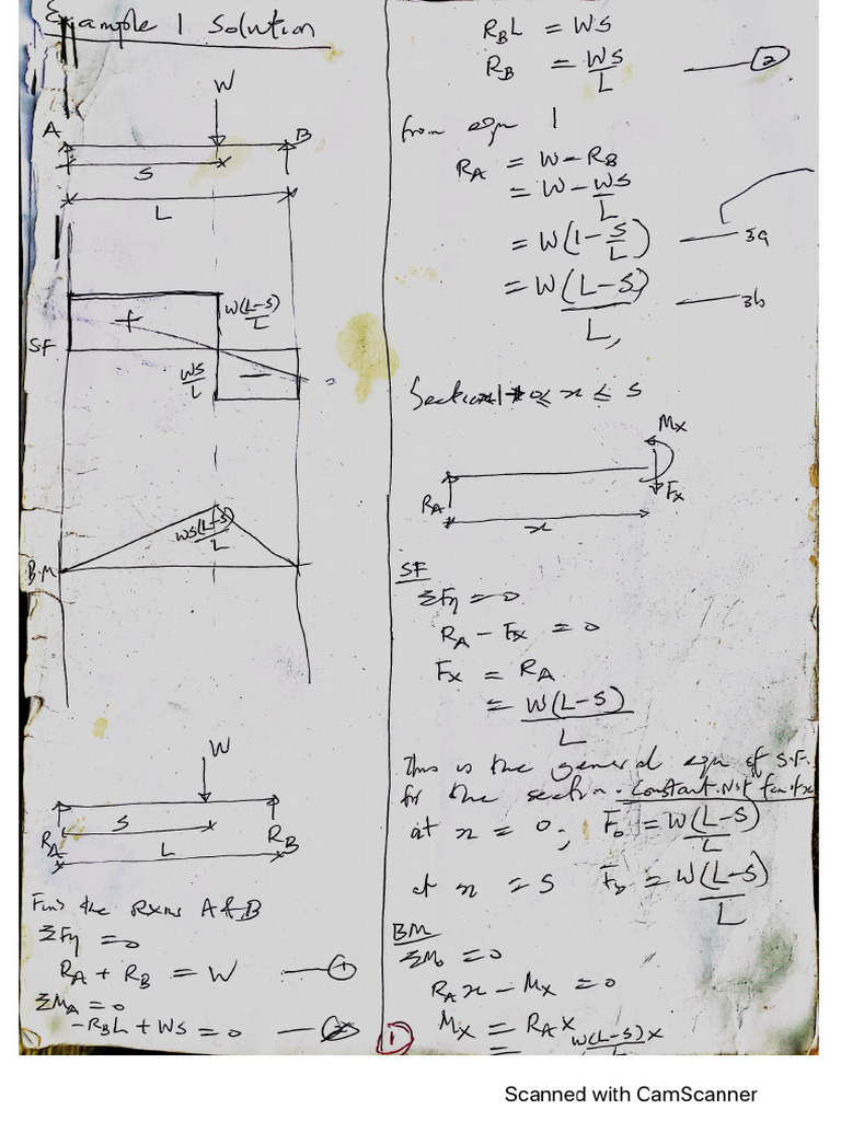 SFD and BMD Calculations | PDF
