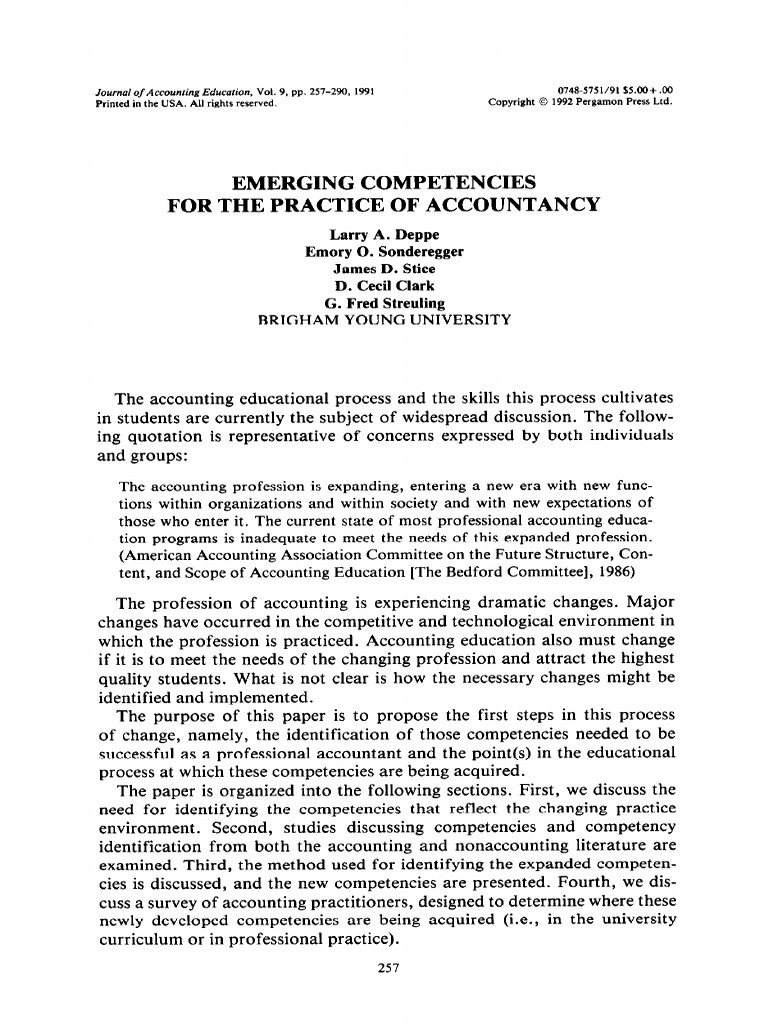 Emerging Competencies in Accounting Education | PDF | Knowledge ...