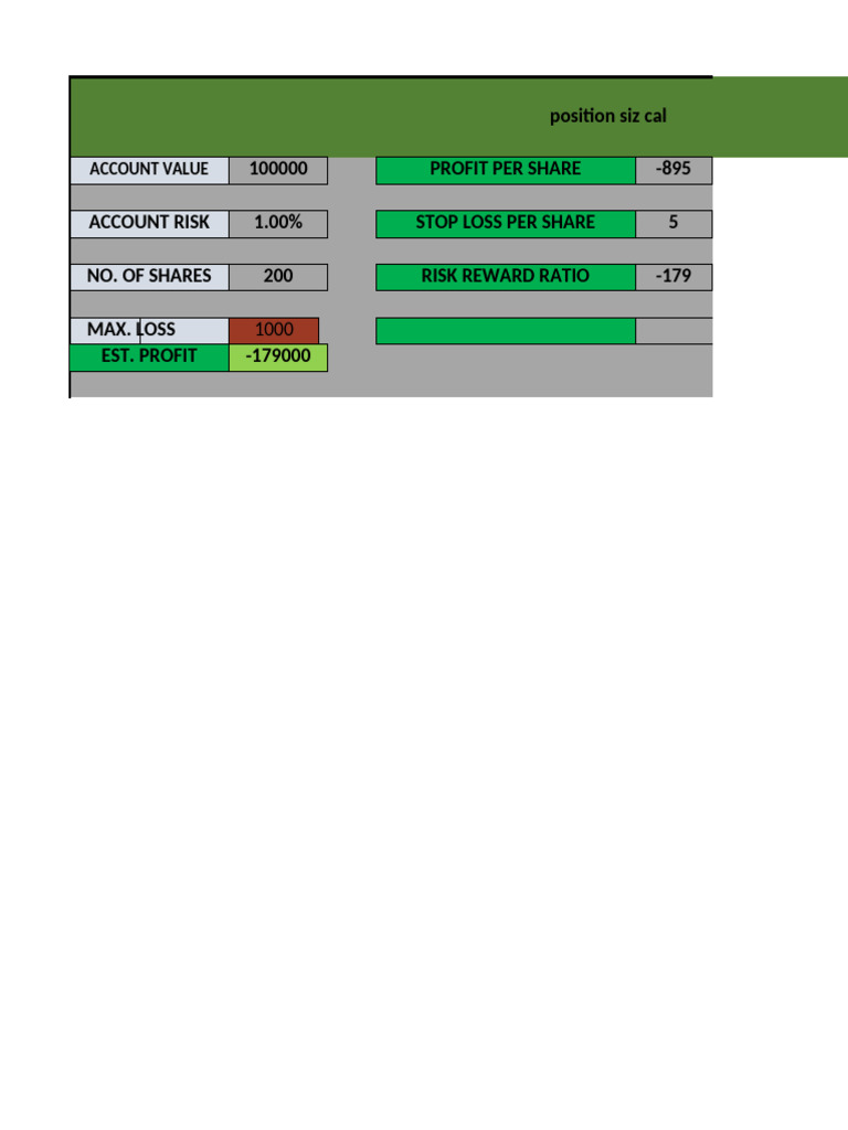 Position Seizing Calculator - ForEX | PDF
