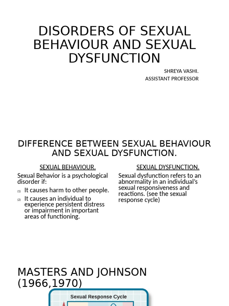 Sexual Behavior Disorders & Dysfunctions | PDF | Sexual Dysfunction ...